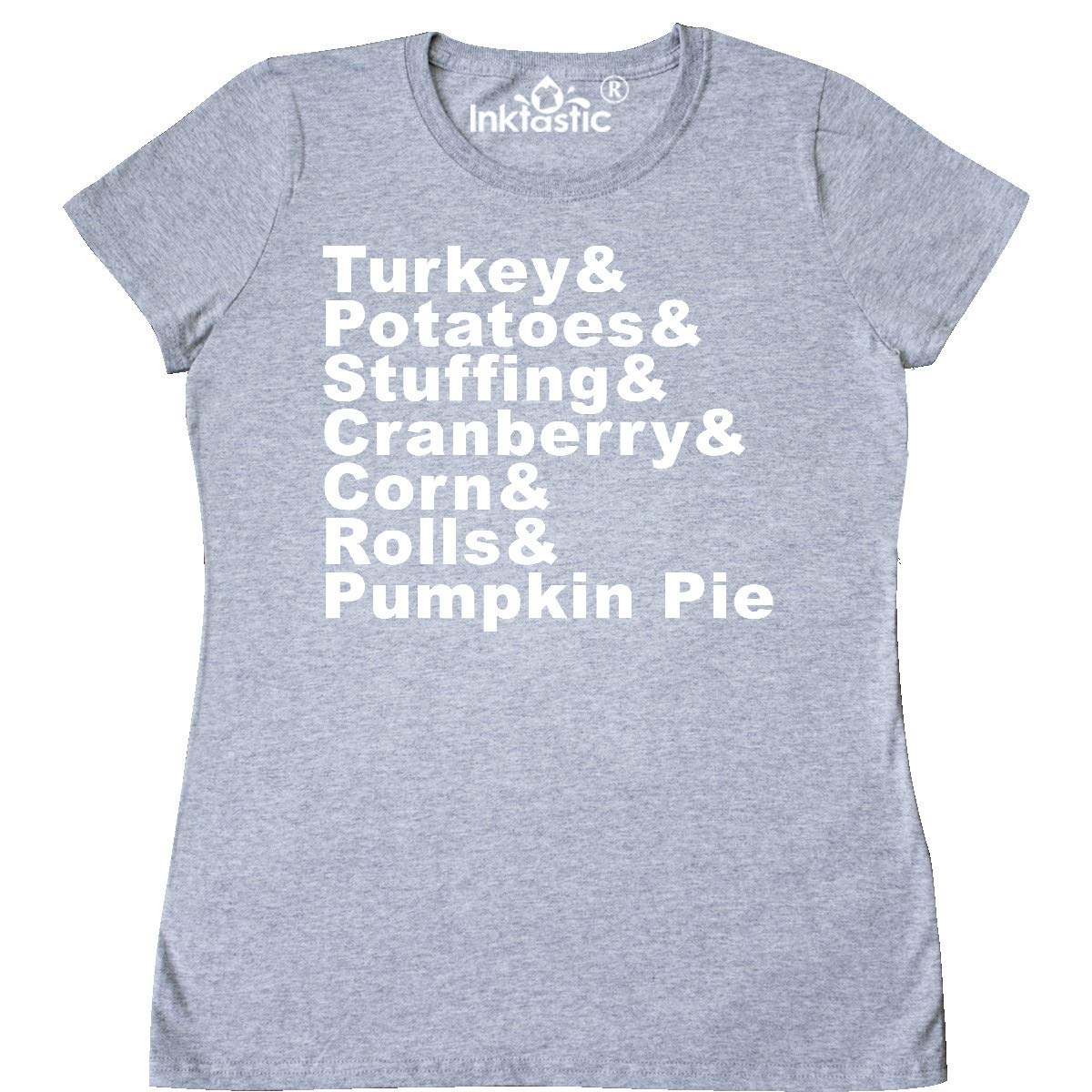 Thanksgiving Turkey & Potatoes T-Shirt for Women - Cute Holiday Graphic Tee for Family Gatherings & Friendsgiving Parties