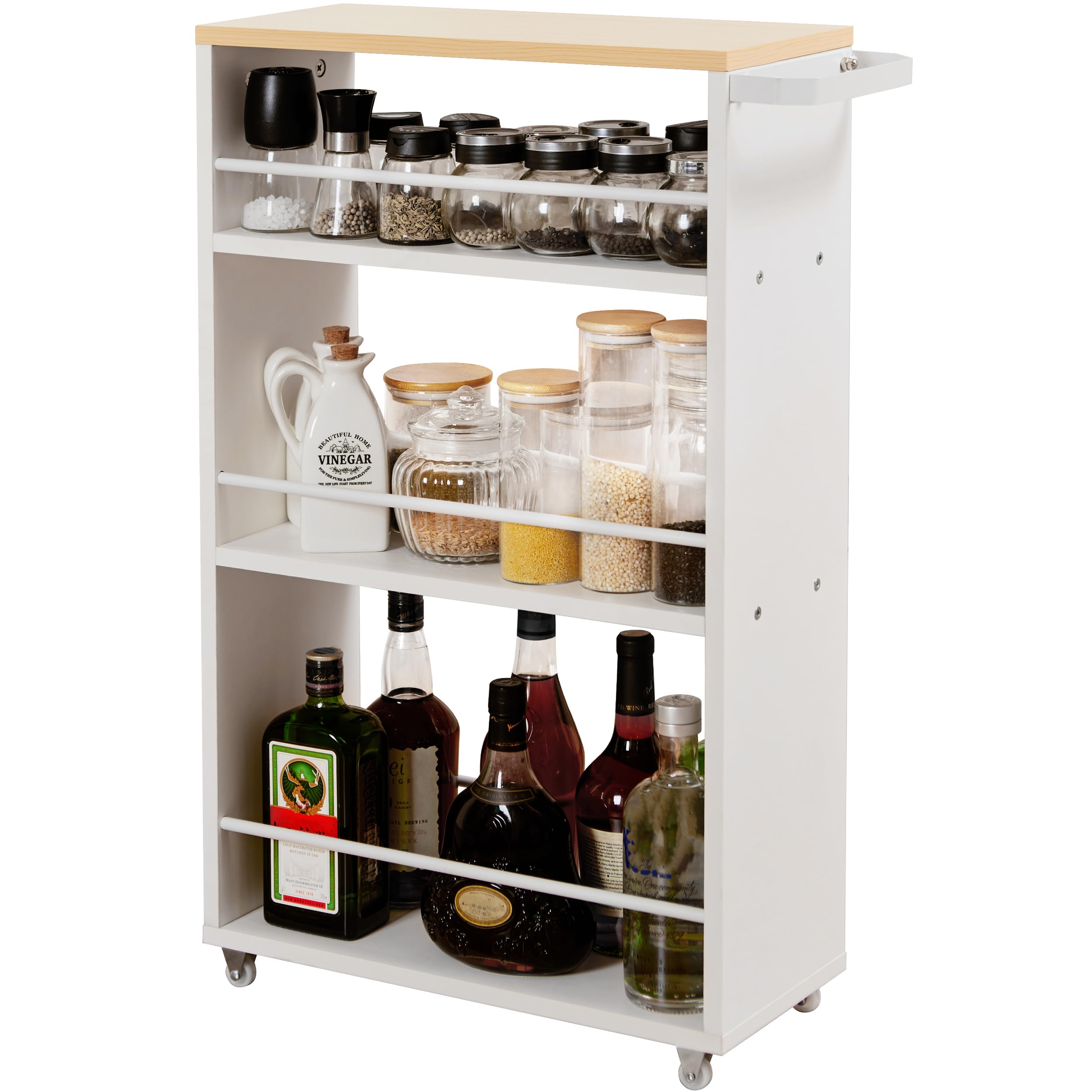 PrimeZone 4-Tier Slim Rolling Storage Cart - 18.5