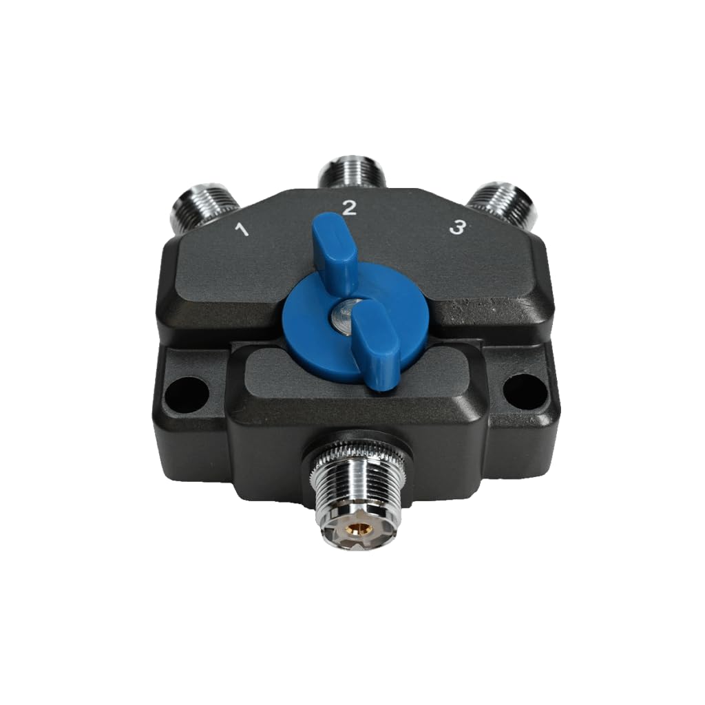 AS-1703G 3-Position Antenna Switch DC-1GHz, 2kW Power Handling, SO-239 Connectors - Perfect for Ham Radio, CB Radio & RF Signal Switching Applications