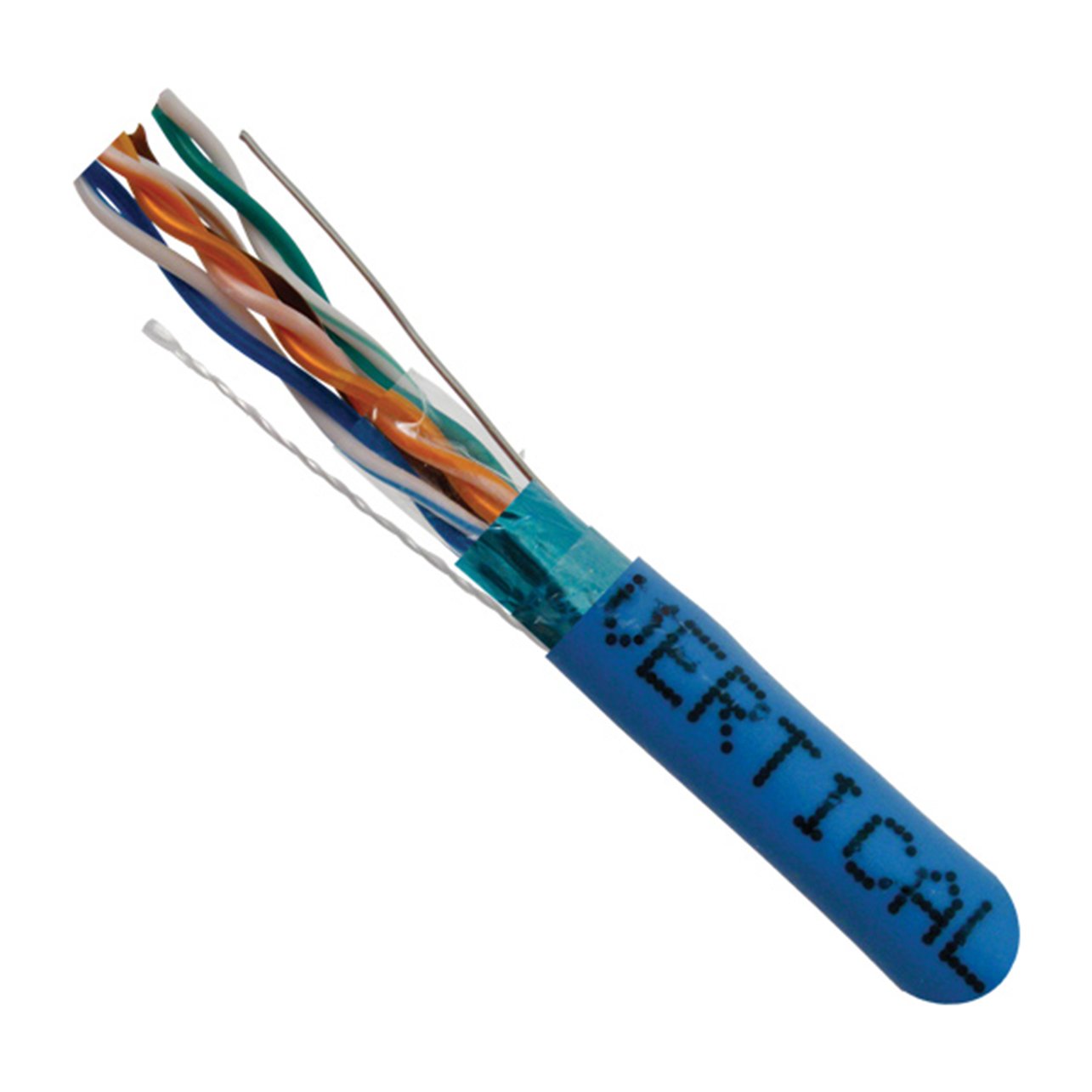 Cat5e Shielded Ethernet Cable 24AWG Solid Bare Copper Plenum Rated 1000ft Bulk Blue - High-Speed Network Cable for Office, Data Center & Home Networking
