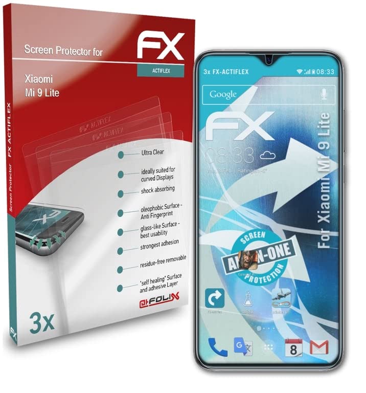 Xiaomi Mi 9 Lite Screen Protector [3-Pack] - Ultra Clear Flexible Film with HD Clarity & Anti-Scratch Protection | Perfect for Daily Use, Gaming & Outdoor Activities
