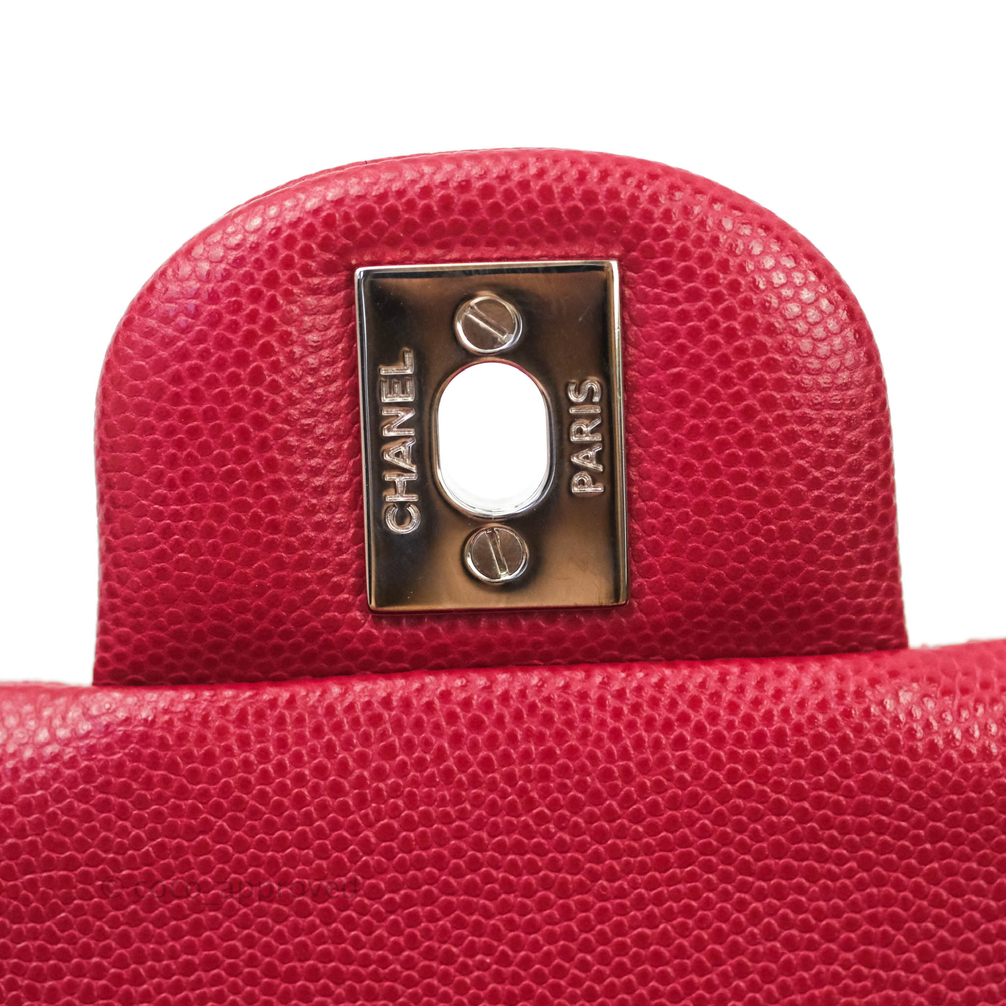 Chanel Classic Medium Double Flap Bag - Red Caviar Leather with Silver Hardware | Authentic Luxury Handbag for Women | Perfect for Parties, Weddings & Everyday Elegance