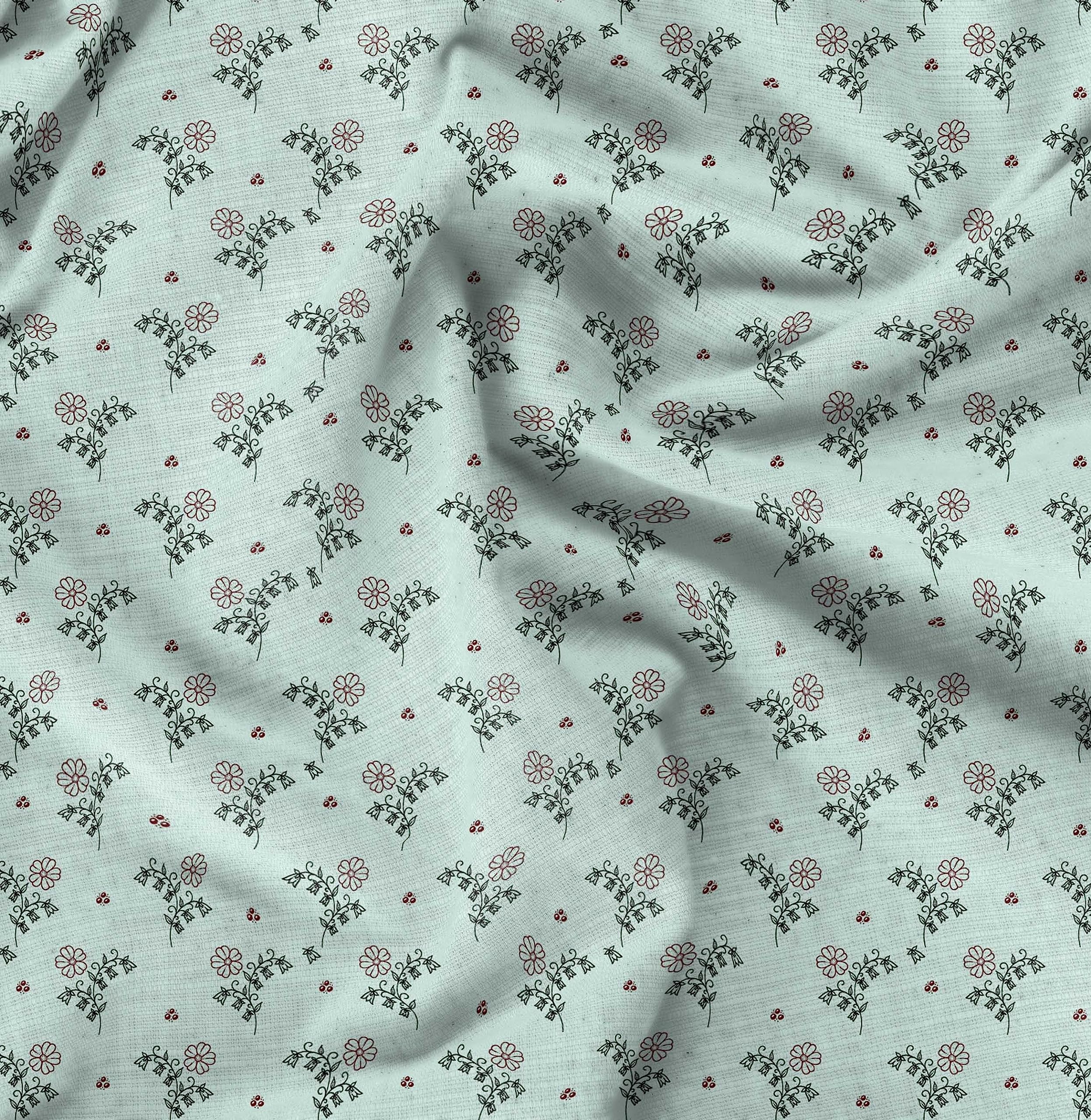 Soimoi Moss Green Georgette Fabric by The Yard - 42 Inch Wide - Artistic Leaf & Floral Printed Fabric for Dresses, Curtains & DIY Fashion Projects - Elegant & Trendy Home Decor & Sewing Material