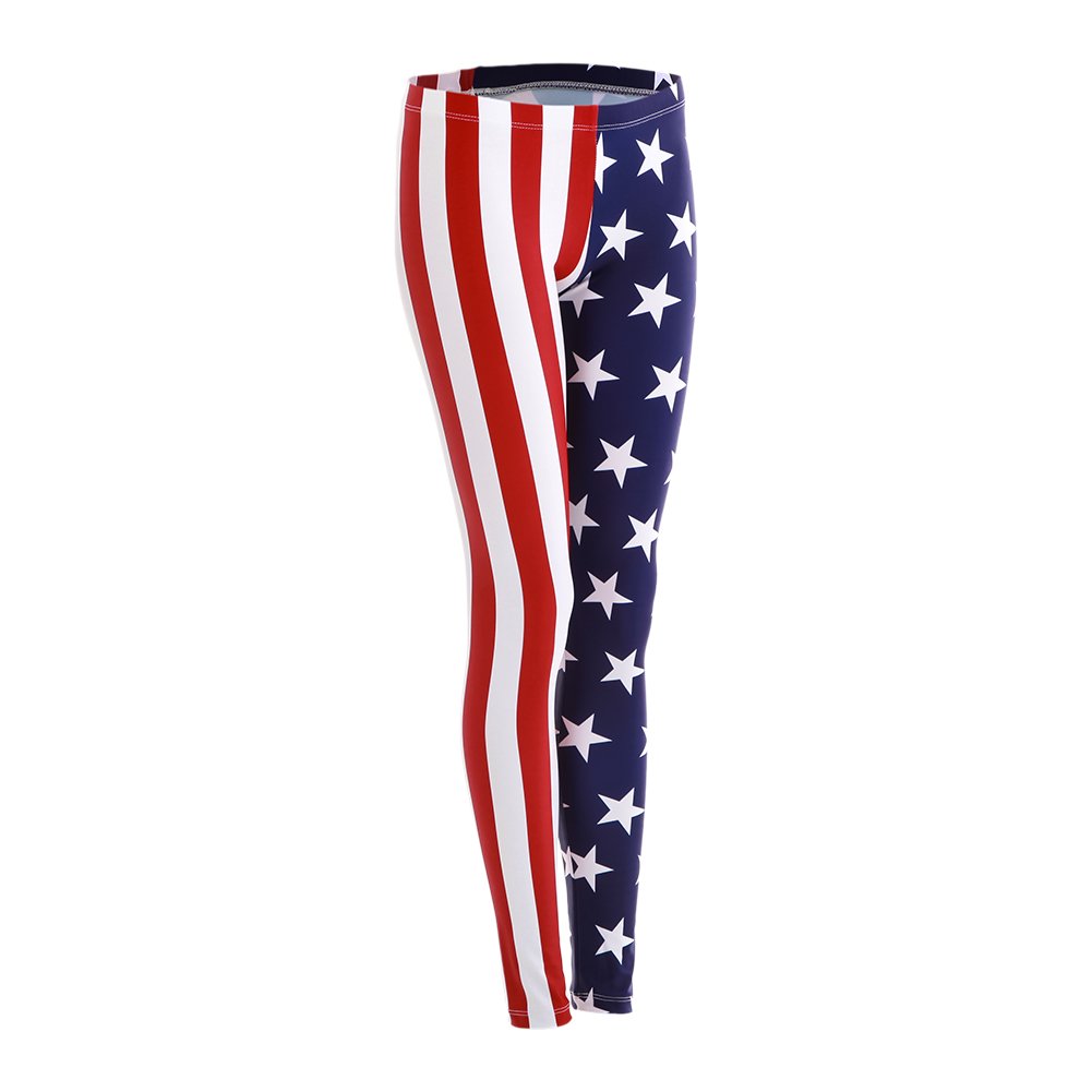 USA Flag Women's Workout Leggings - Patriotic American Athletic Yoga Pants for Running, Gym & 4th of July Celebrations - Small Size