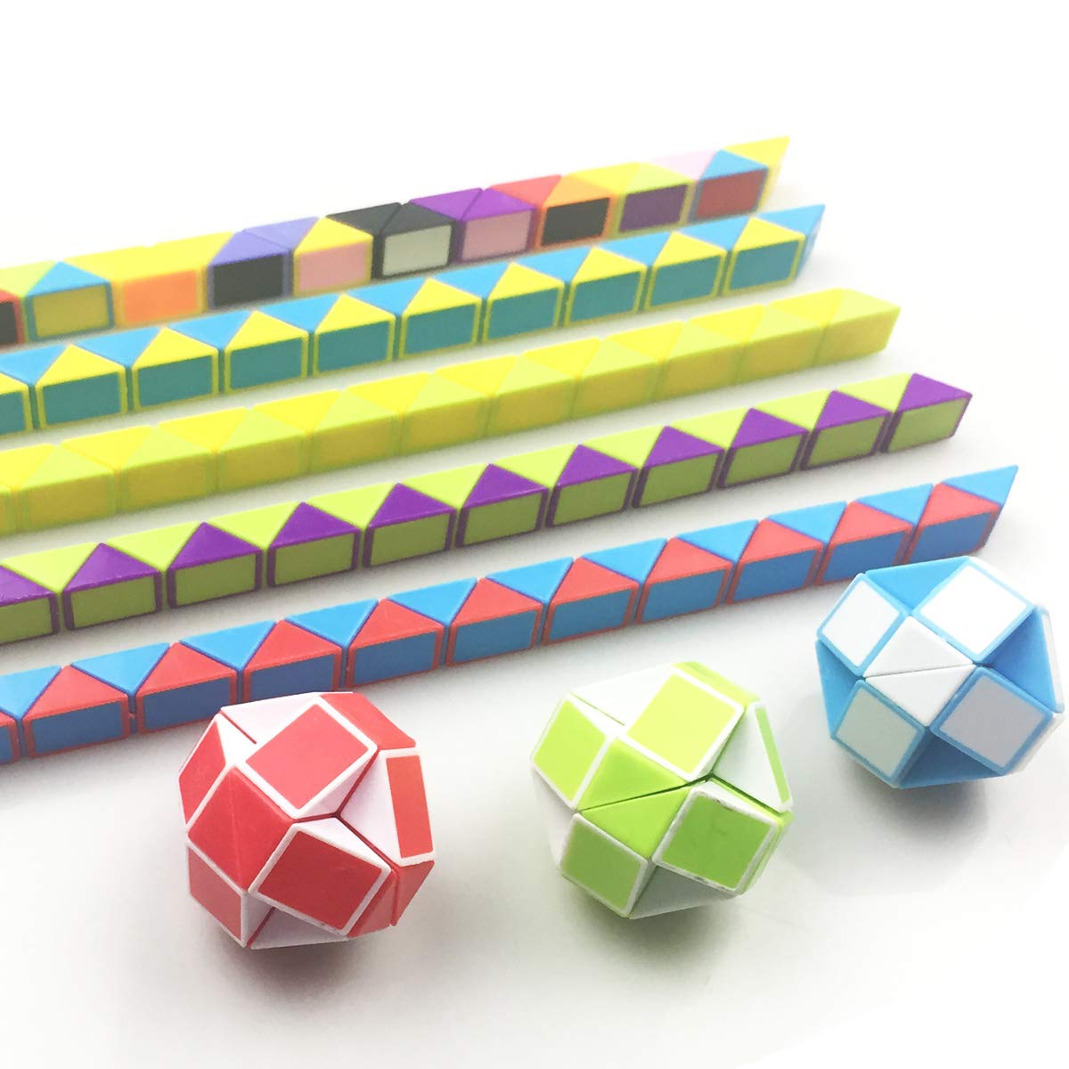 Anditoy 12 Pack Mini Snake Cube Puzzle Toys - Plastic Easter Eggs Brain Teaser for Kids, Girls & Boys - Easter Basket Stuffers, Party Favors & Gifts (Perfect for Easter Celebrations, Birthday Parties & Classroom Rewards)