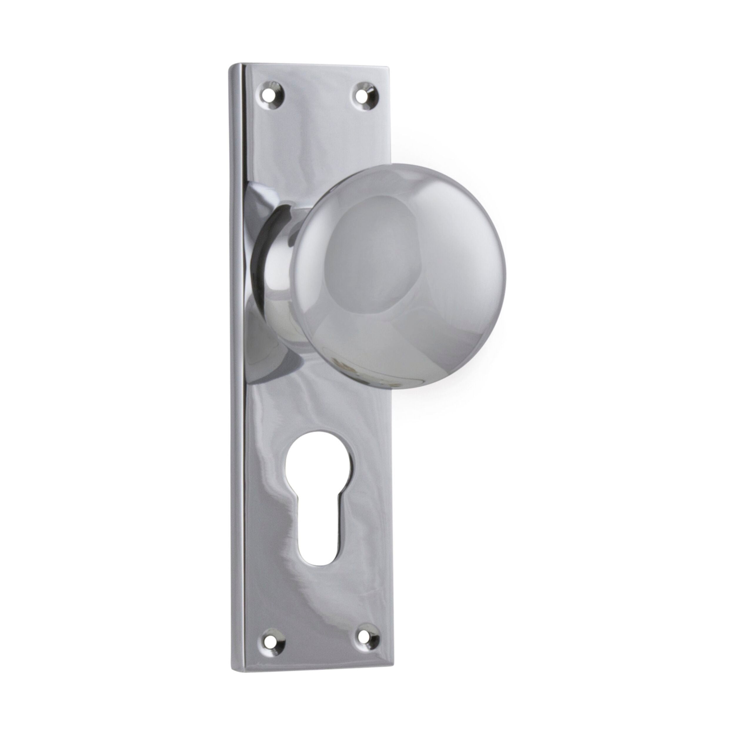 Victorian Style Euro Door Knob Pair - Chrome Plated (H152xW42xP75mm) for Interior Doors - Classic Home Decor & Vintage House Upgrade