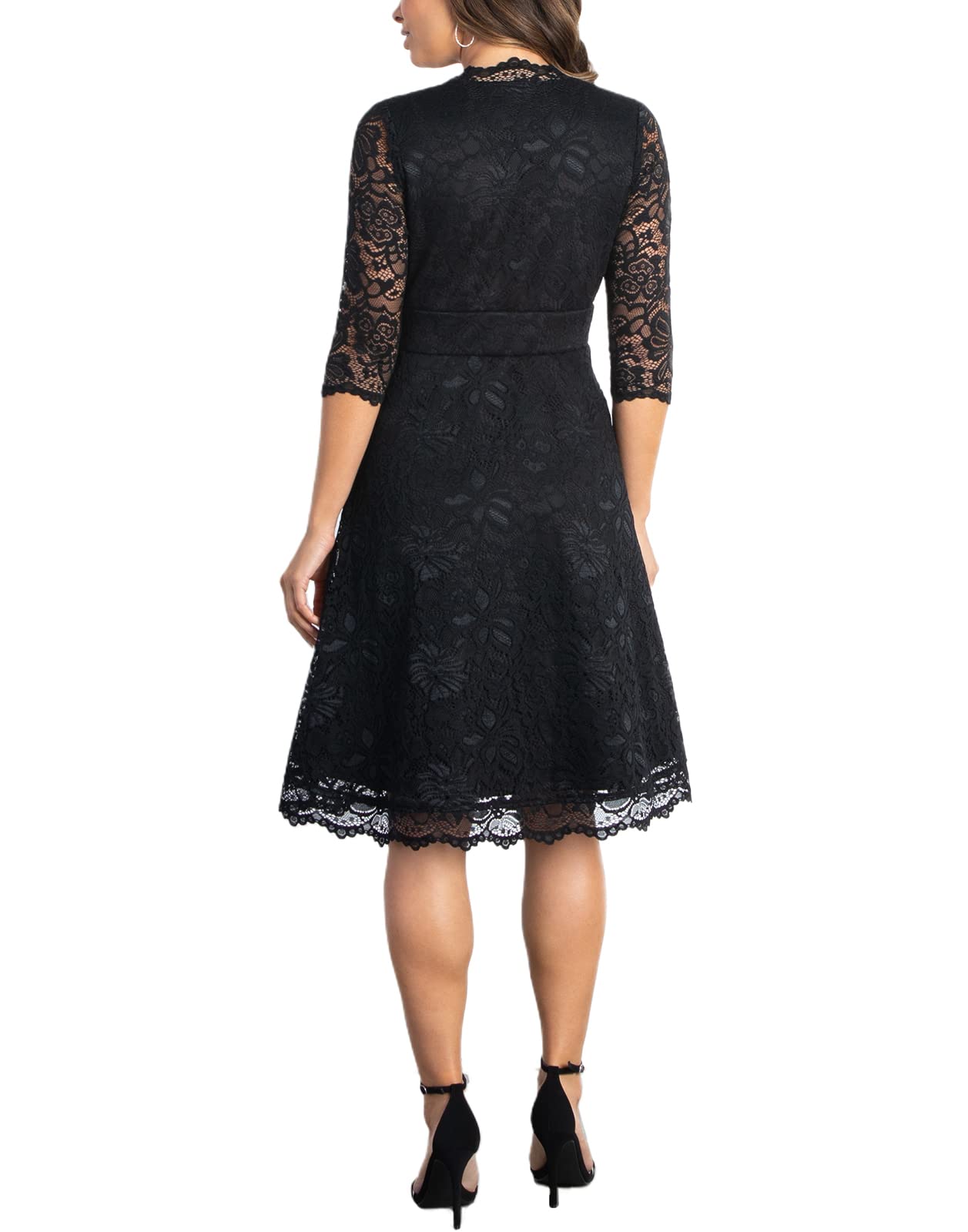Kiyonna Women's Plus Size Mademoiselle Lace Cocktail Dress for Special Occasions - Elegant Party, Wedding Guest & Formal Evening Wear
