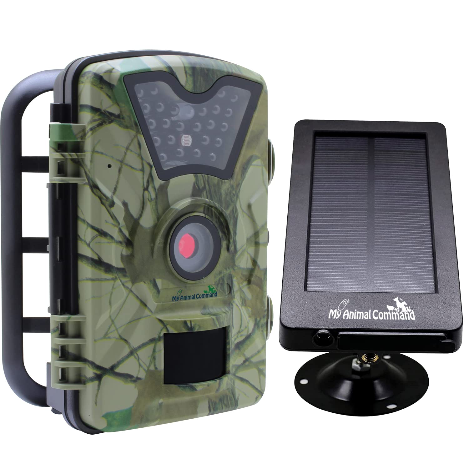 Solar Powered Trail Camera 12MP with Night Vision - Motion Activated Wildlife Hunting Camera, IP66 Waterproof 1080p Game Camera for Outdoor Deer Monitoring & Time Lapse Photography - Perfect for Hunting, Wildlife Observation & Security Surveillance