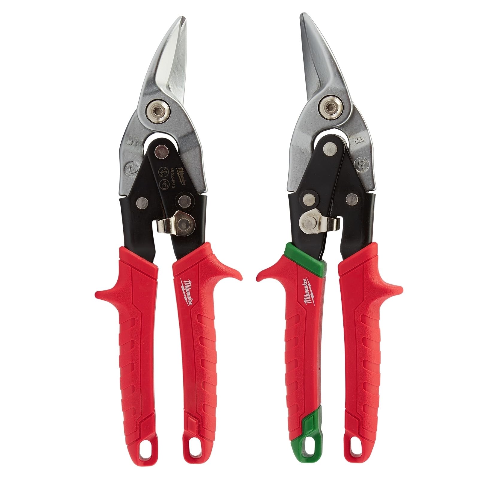 Milwaukee Aviation Snip Set - 2-Piece High Carbon Steel Tin Snips, 10