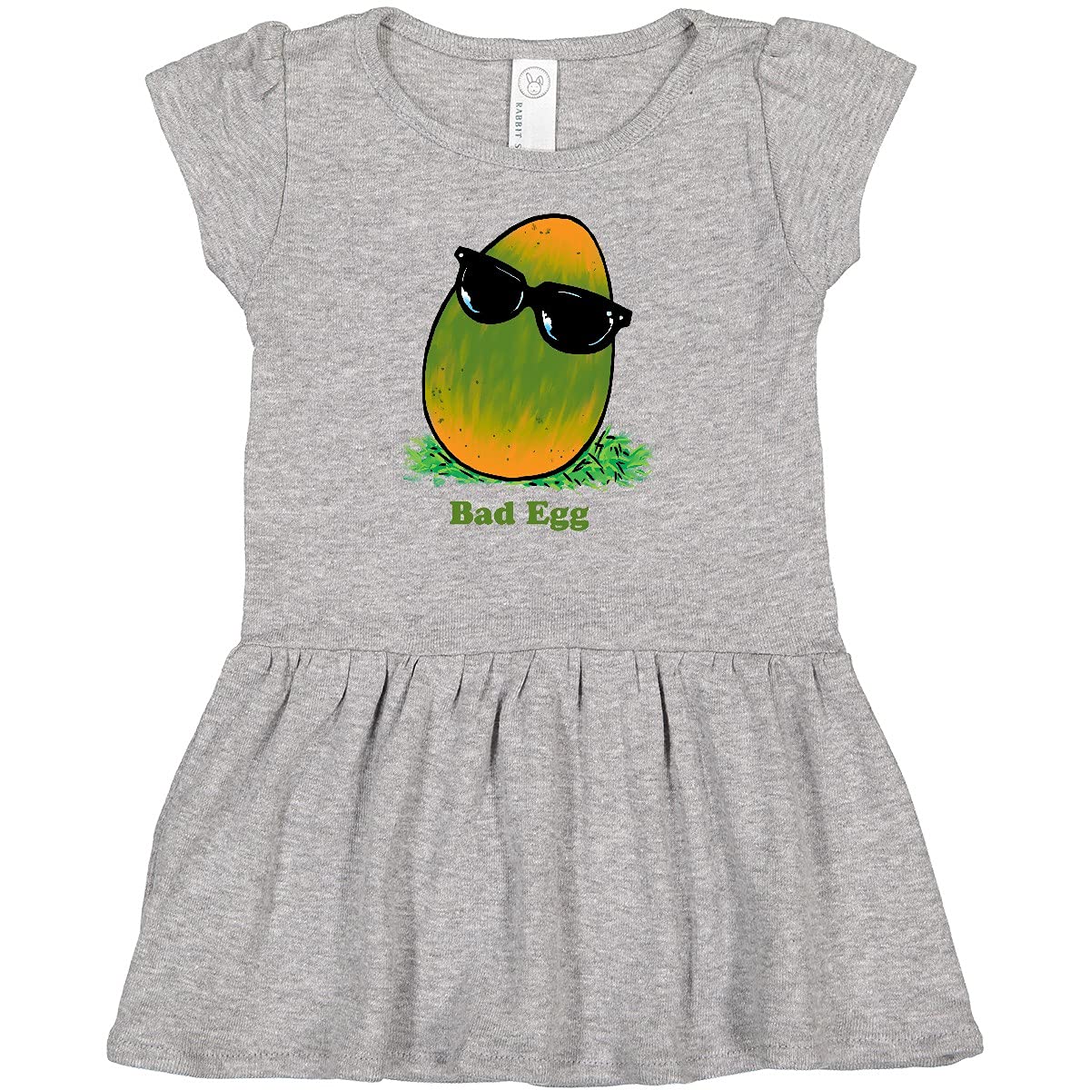 Inktastic Easter Green and Yellow Bad Egg with Sunglasses Infant Dress - Cute Baby Outfit for Easter Celebrations, Photo Shoots & Holiday Parties