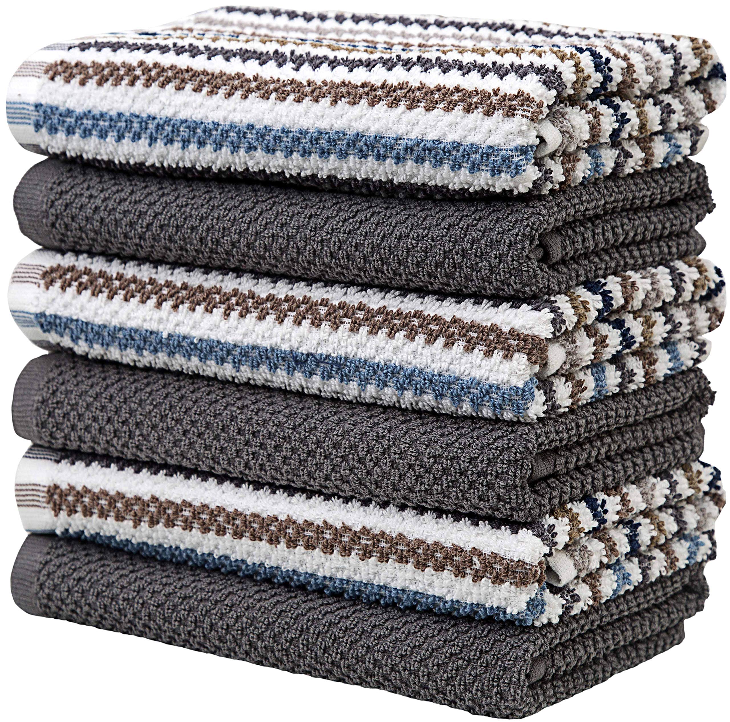 Premium Cotton Kitchen Towels Set (6 Pack) - 16