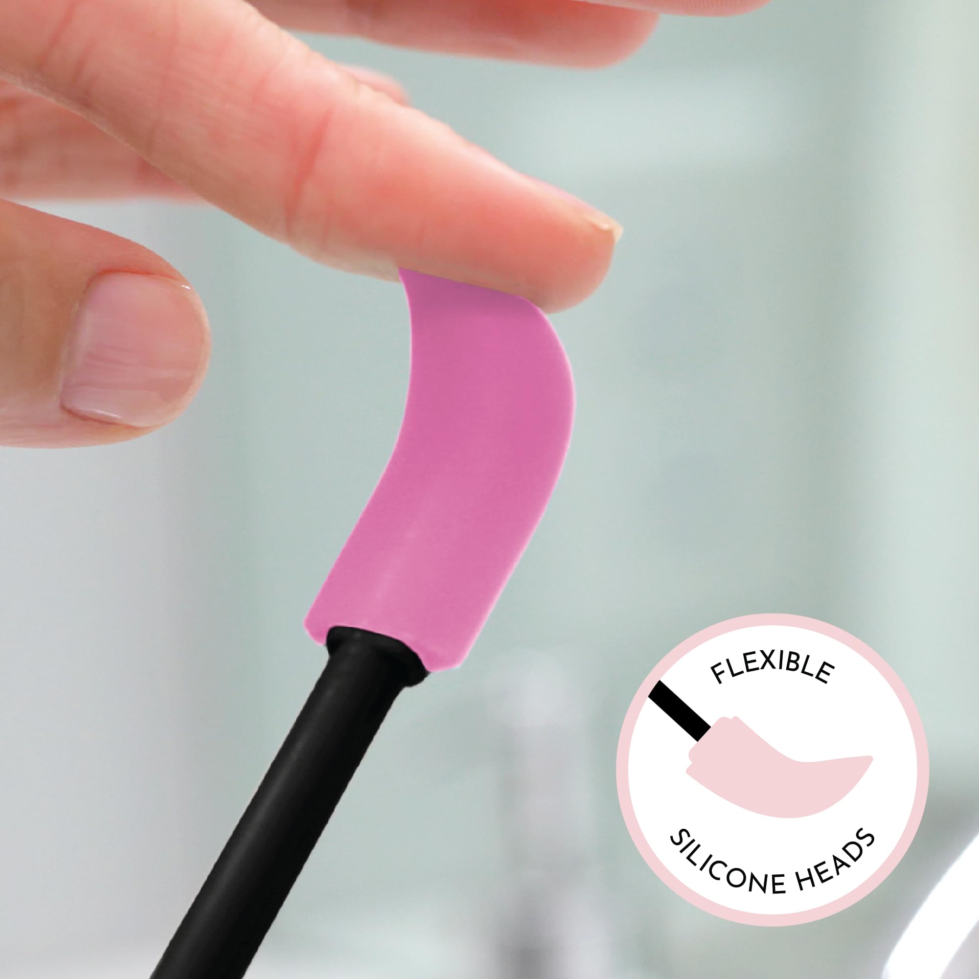 Silicone Spatula Set for Makeup & Skincare - 4 Pcs Pink/Purple - Perfect for Cosmetics & Hair Care