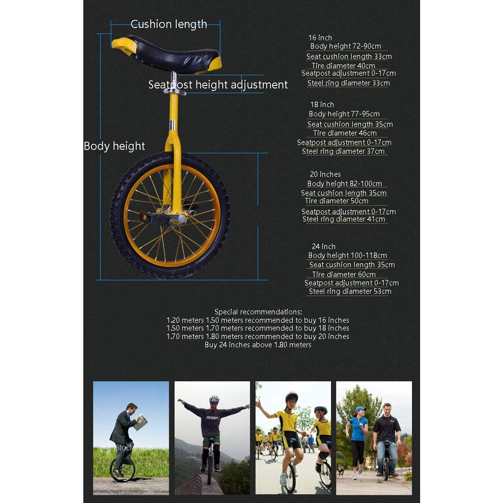 **TXC 18 Inch Single Wheel Unicycle - Manganese Steel Frame, Ergonomic Seat & Aluminum Alloy Lock - Balance Bike for Beginners, Kids, Women & Men - Perfect for Commuting, Fitness & Outdoor Fun**