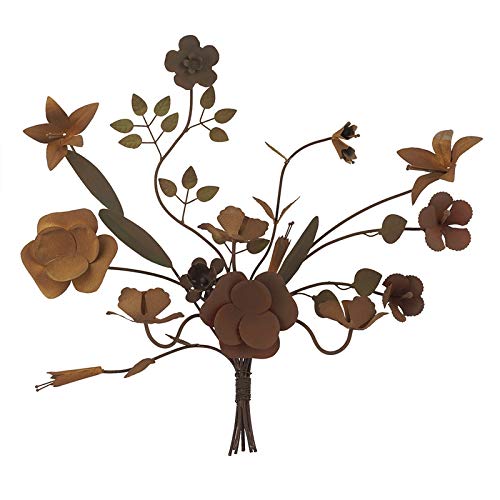 Evergreen Flower Bunch Wall Decor with Candle Holder - Elegant Home Wall Art for Living Room, Bedroom & Office Decoration