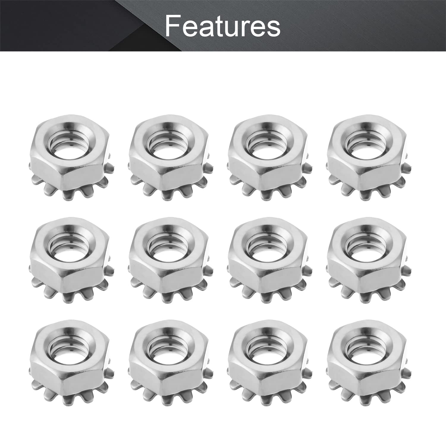 MroMax 1/4-20 K-Lock Nuts, 304 Stainless Steel Keps Lock Nuts (20Pcs) - Silver Hardware Fasteners for Machinery, Furniture & Electrical Appliances | Secure Fastening Solution for DIY Projects & Industrial Use