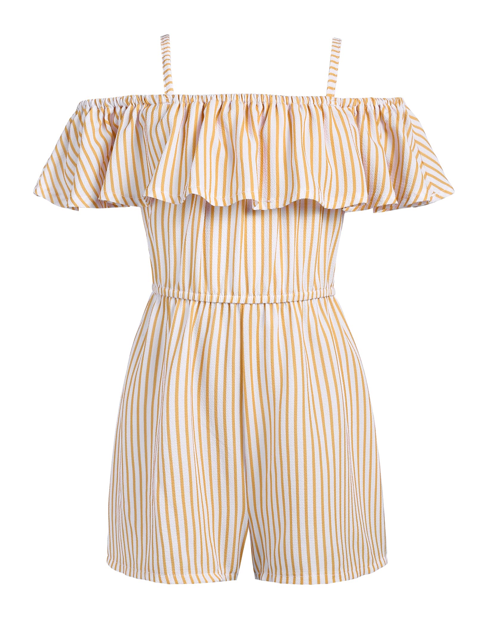 Arshiner Girls' Off Shoulder Ruffle Romper Jumpsuit - Summer Play Outfit Set for Toddler & Kids | Perfect for Beach, Party & Casual Wear
