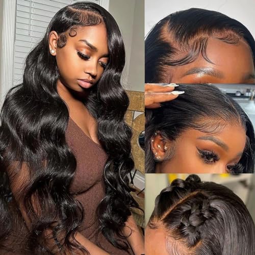 Natural Black 13x4 Body Wave Lace Front Wig