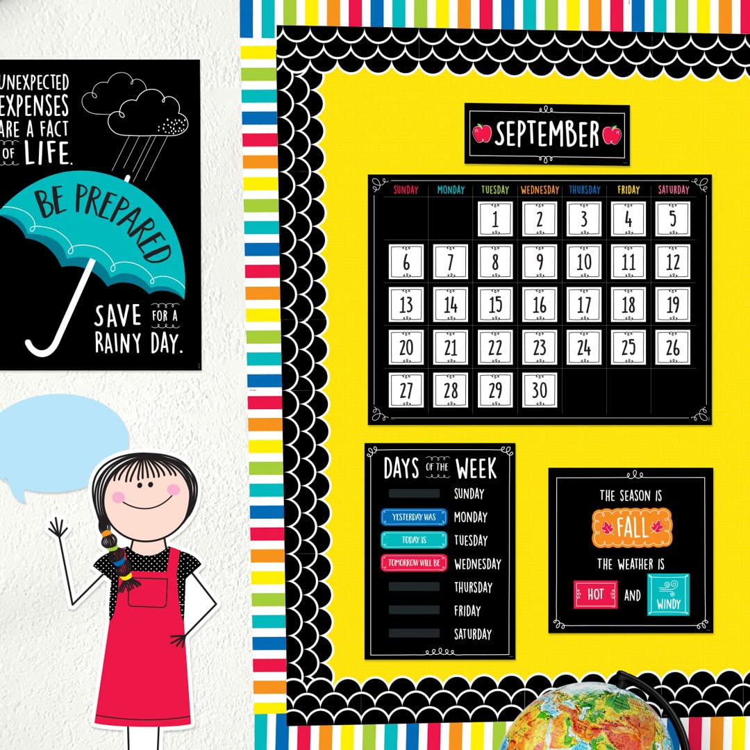 CTP Doodle Calendar Set for Classroom - Creative Teaching Press 10668 - Perfect for Teachers, Homeschooling & Classroom Decor - Interactive Learning Tool for Kids