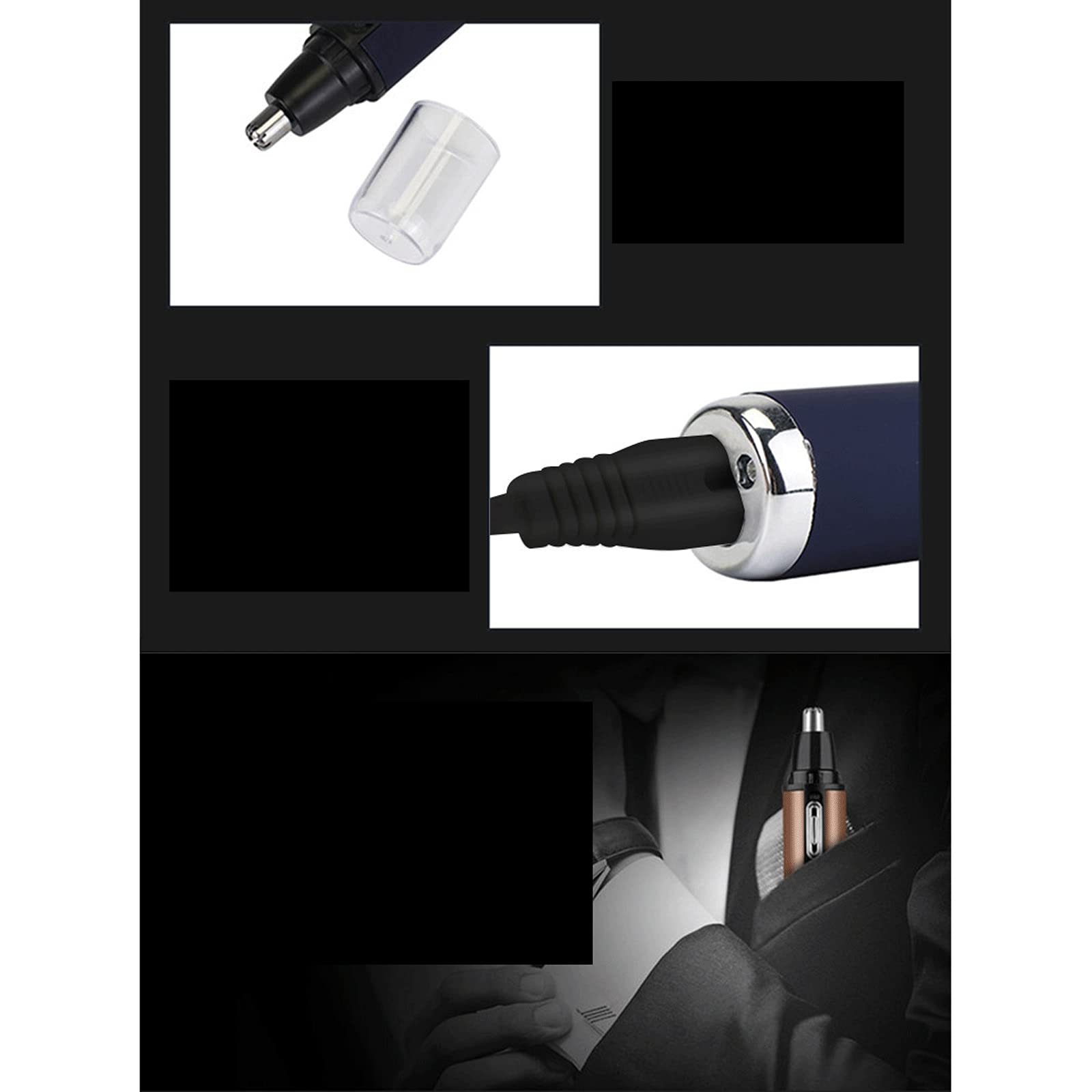 Professional Silent Nose & Ear Hair Trimmer for Men & Women - Rechargeable Personal Grooming Kit for Precise Trimming at Home, Travel, or Gym