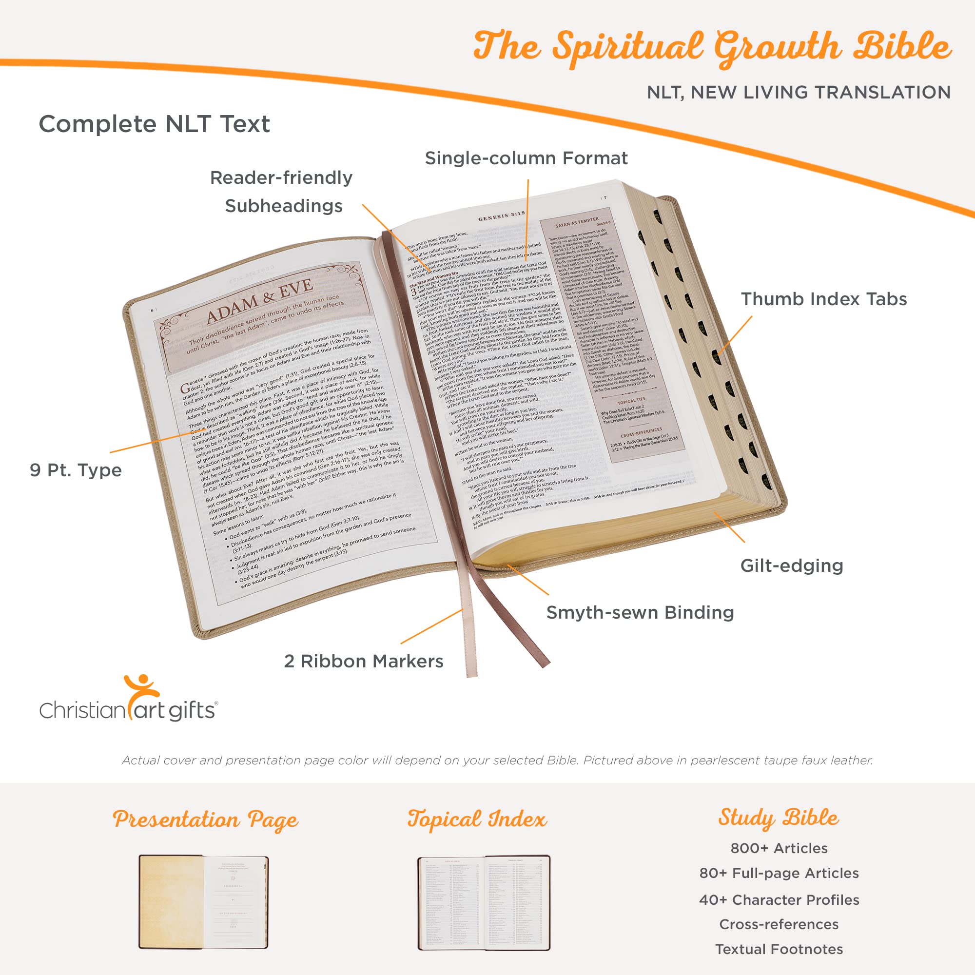 Spiritual Growth Bible NLT - New Living Translation Holy Bible, Faux Leather Pink Cover, Christian Devotional & Bible Study Tool for Women's Group & Personal Reflection