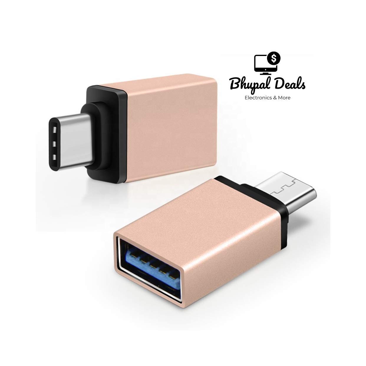 USB C to USB 3.0 Adapter Converter - Aluminum Type C Adapter for MacBook Pro 2018/2019, MacBook Air 2018, Dell XPS & USB-C Devices - Gold/Silver - Fast Data Transfer for Work, Travel & Home Office