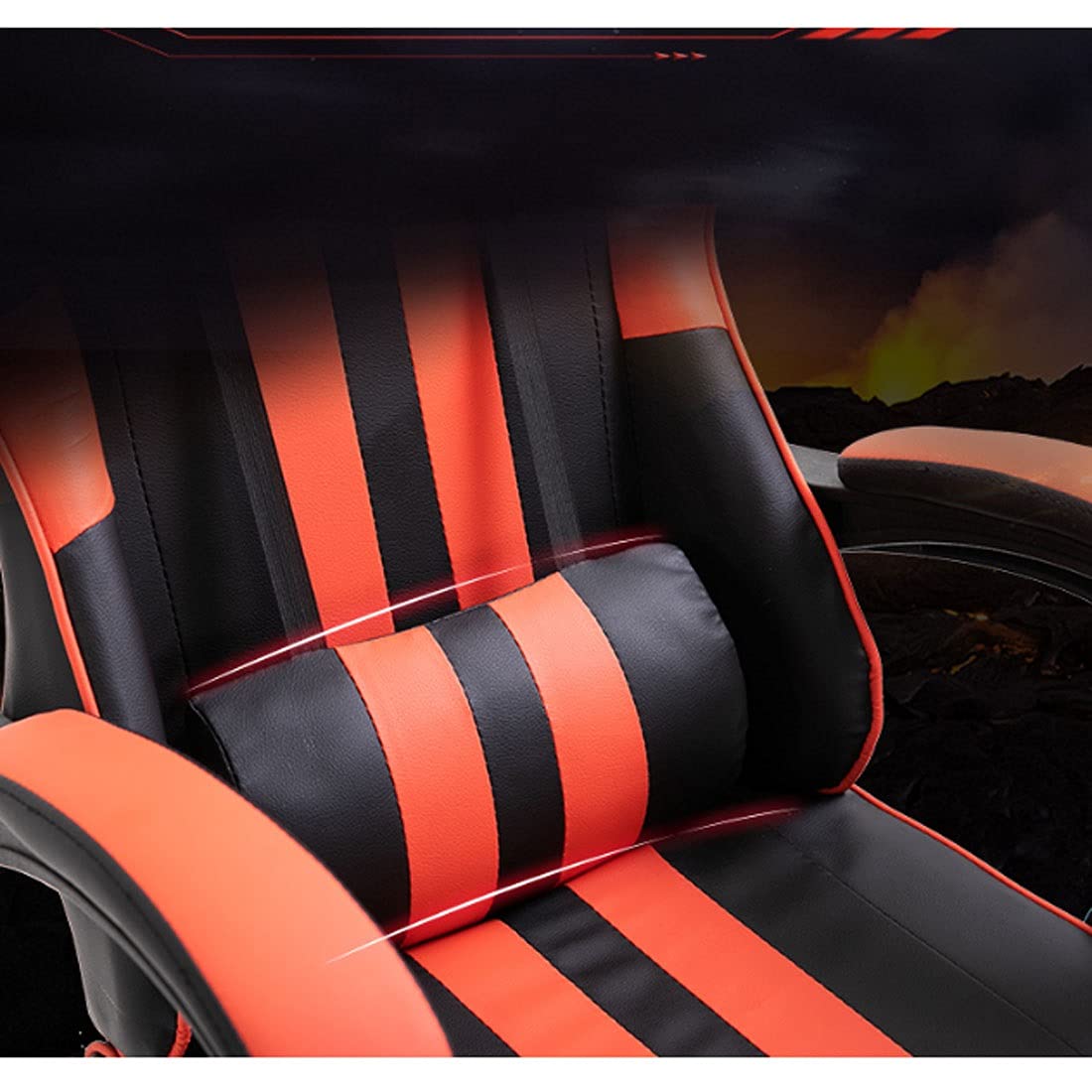 Ergonomic Gaming Chair with Footrest - High Back PU Leather Computer Office Chair for Home & Work, Adjustable Racing Style Video Game Chair (White) - Perfect for PC Gaming, Streaming & Long Work Sessions