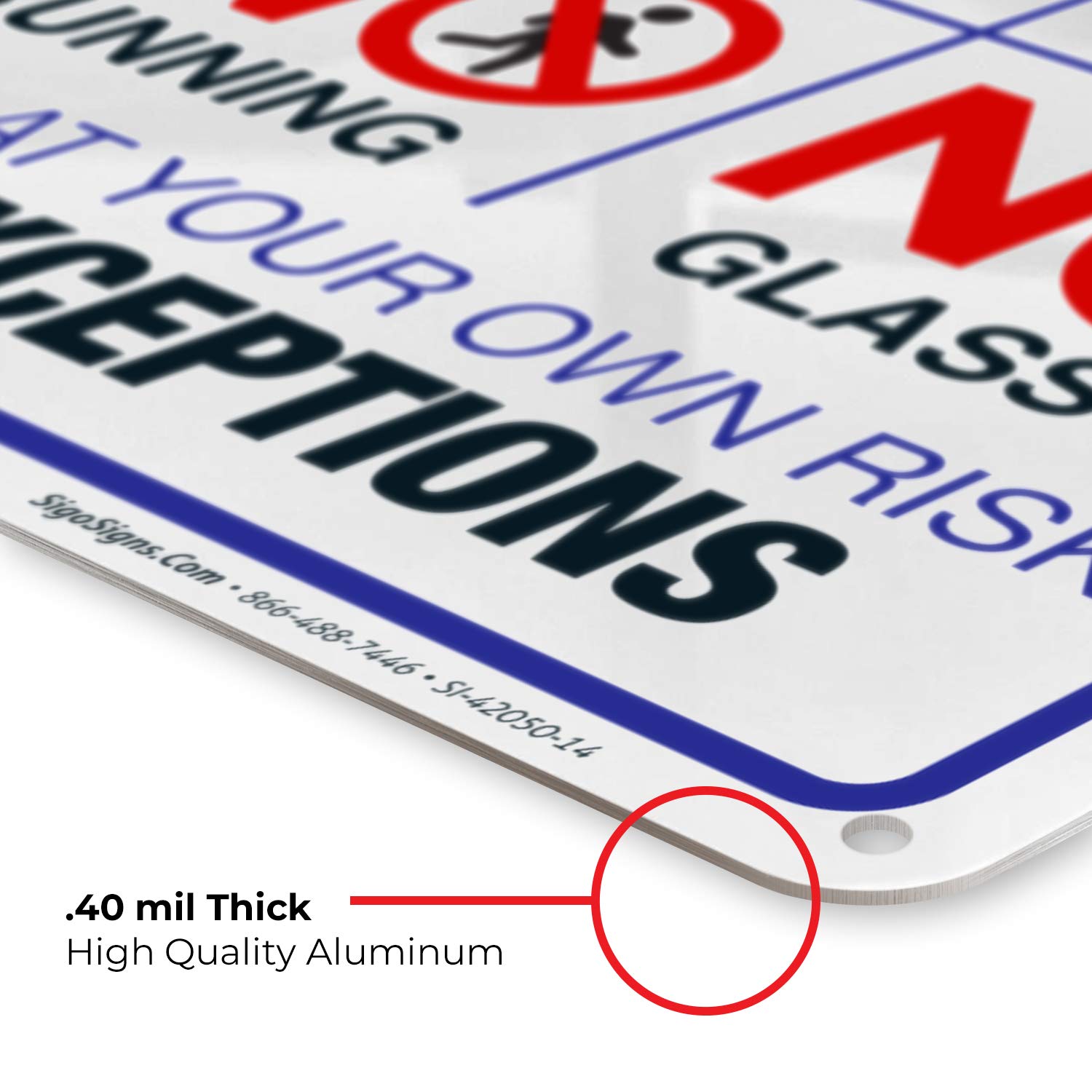 10x14 Inches Rust-Free Aluminum Pool Rules Sign - No Diving Sign, Fade-Resistant .040 Aluminum, Made in USA - Perfect for Backyard Pools, Community Pools & Water Safety