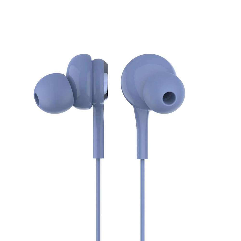 5 Pack Wired Earbuds with Microphone - In-Ear Headphones with 3.5mm Jack & Volume Control - Noise Isolating for Sports, Gym, Running, Gaming & Workouts - Compatible with iPhone, Android & Laptops (Blue)