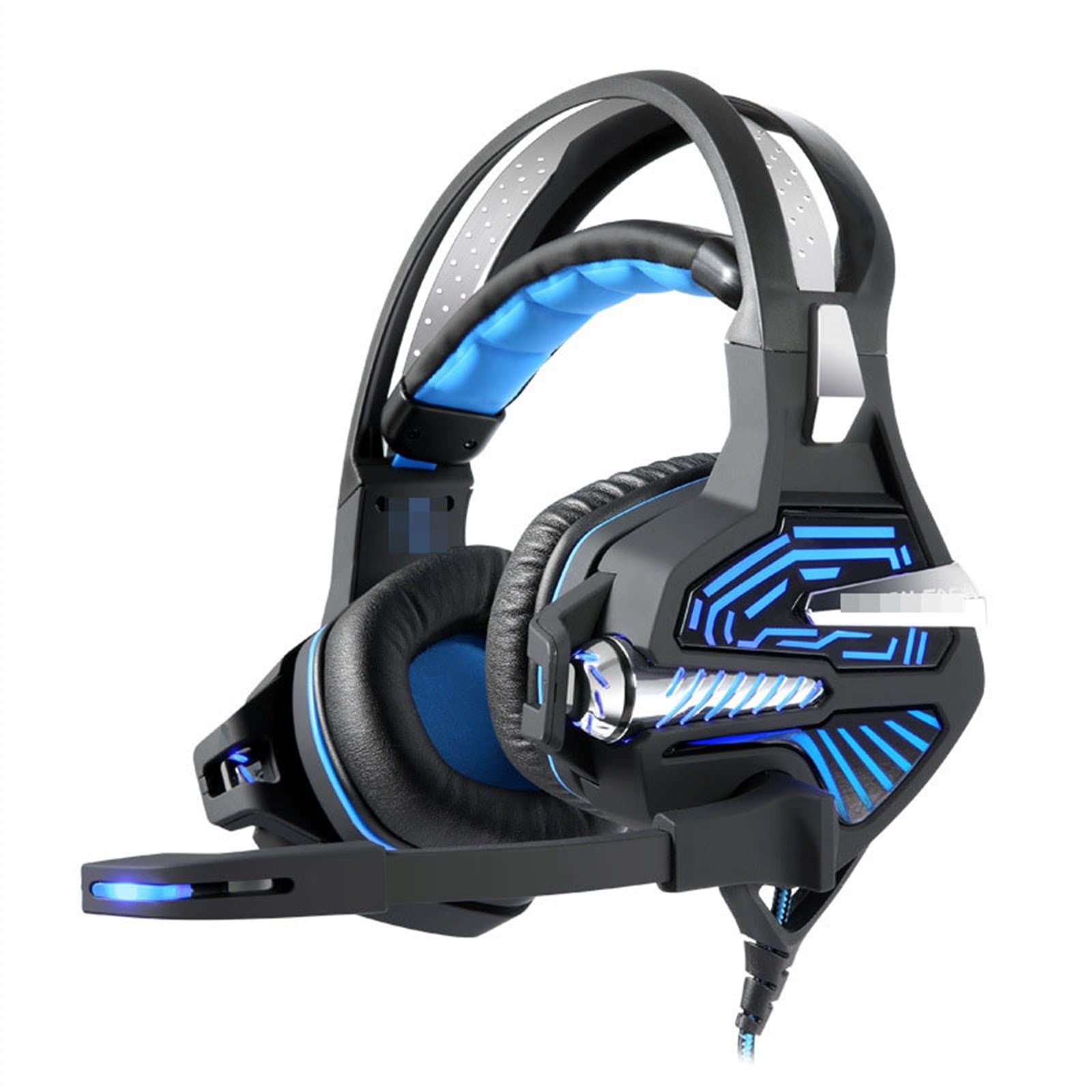 7.1 Channel 4D Gaming Headset with Noise Cancelling Mic - Compatible with PC, Xbox One & PS4 - Over Ear Headphones (Blue) - Perfect for Immersive Gaming, Online Meetings & Music Listening