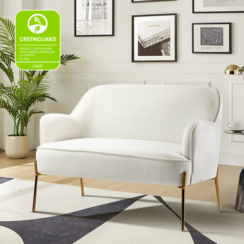 Stylish Africa Contemporary Velvet Loveseat Sofa - Modern Velvet Upholstered 2-Seater Couch for Living Room, Lounge & Home Decor
