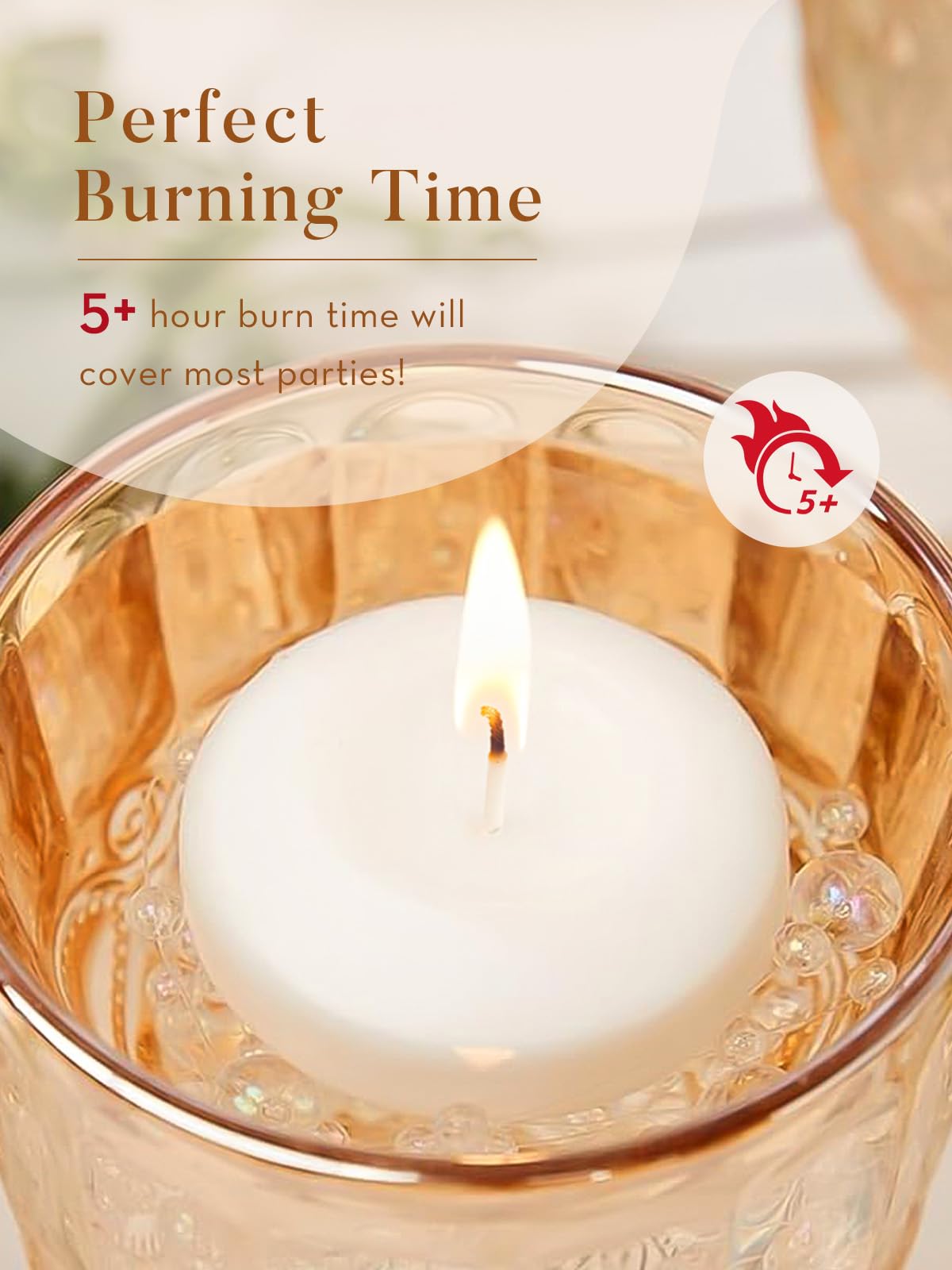 48 Pack Pure White 2 Inch Floating Candles - 5-6 Hours Burn Time, Unscented Tealight Candles for Weddings, Anniversaries & Romantic Nights - Perfect for Valentine's Day Decor, Proposals, Bath & Table Centerpieces