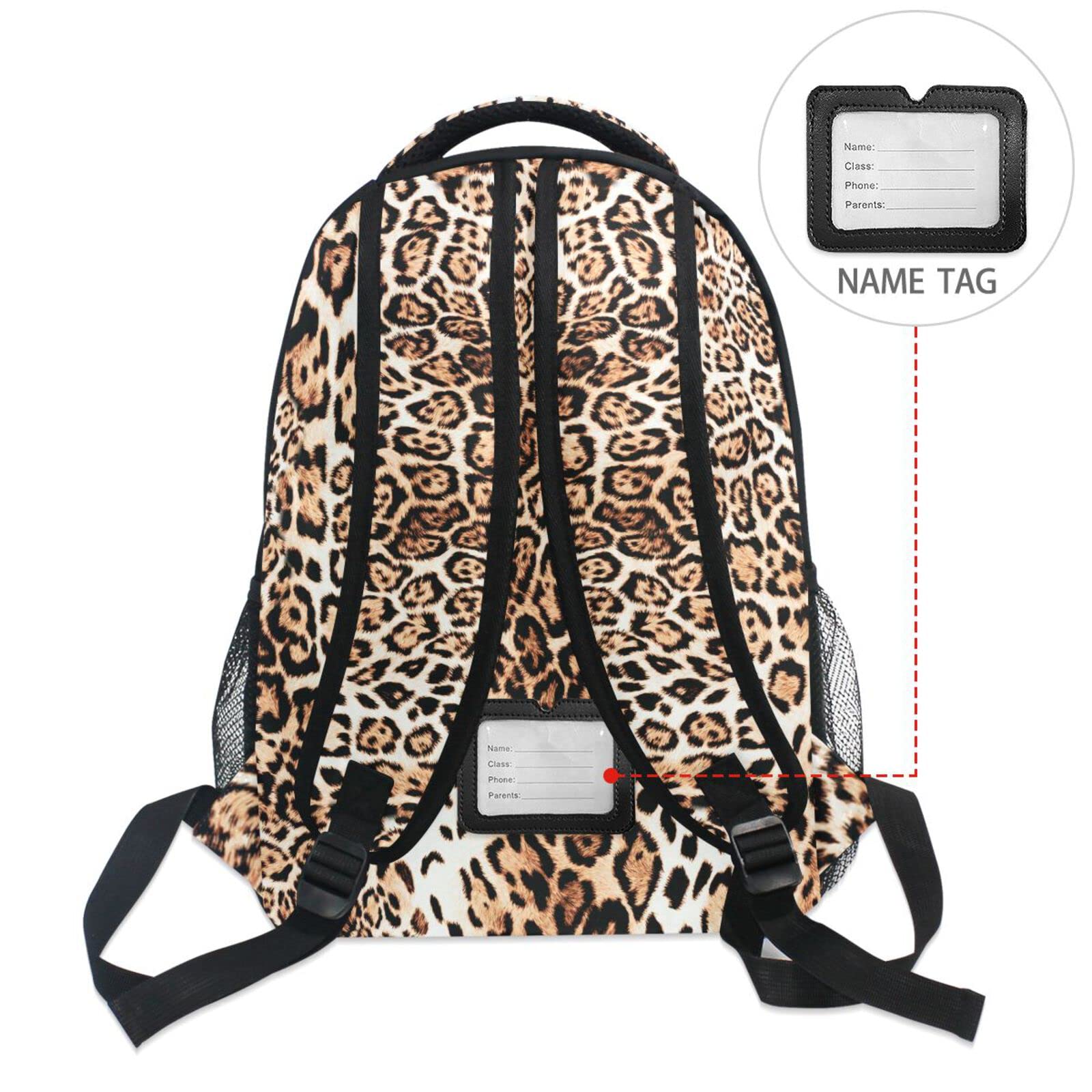 ALAZA Cheetah Leopard Print Animal Abstract Backpack Purse - 16 Inch Multi-Pocket Laptop Book Bag for Women | School, Travel & Work | Personalized Name Card Holder | Stylish Everyday Carry