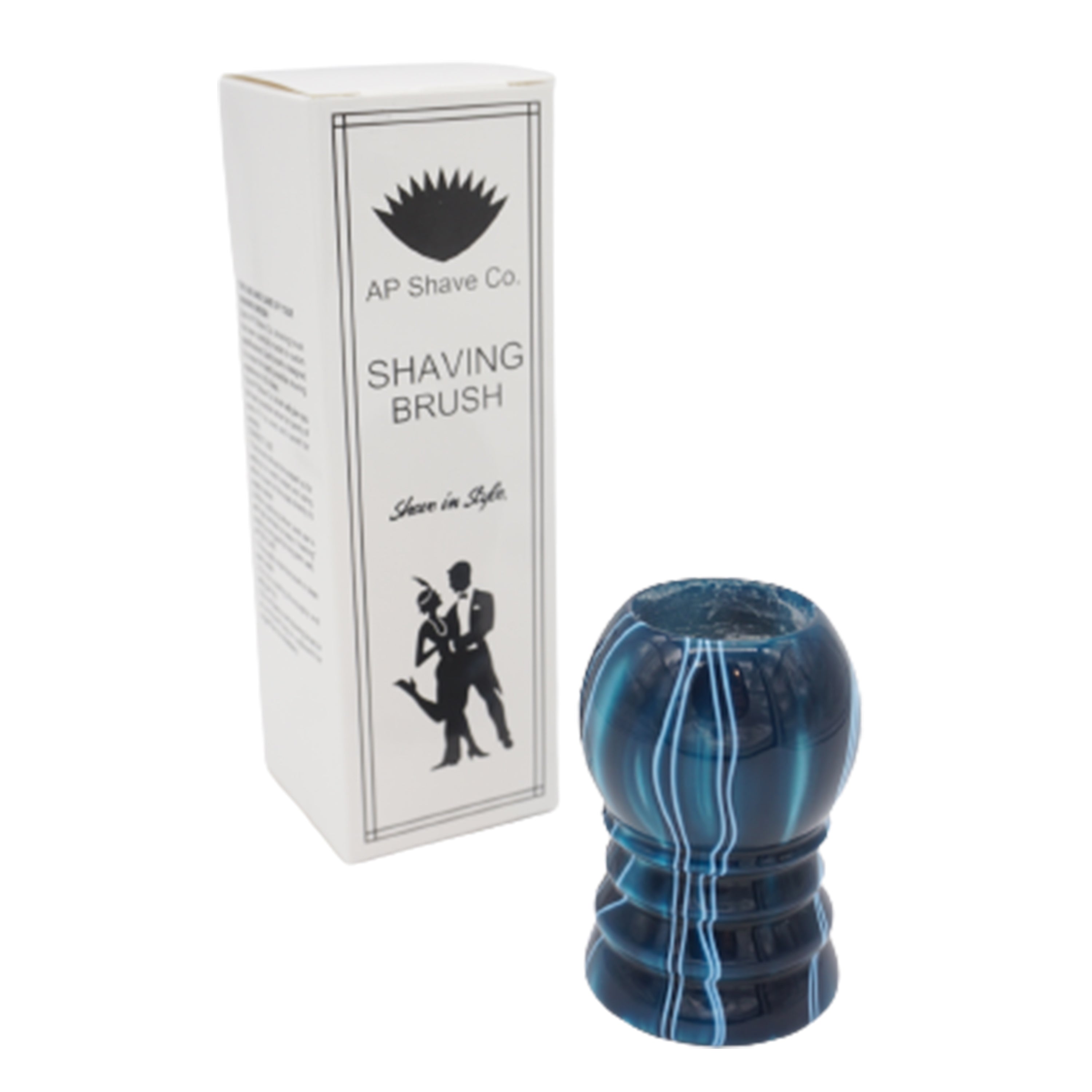 Premium Ocean Waves Handcrafted Shaving Brush Handle - Fits 24mm & 26mm Knots - Perfect for Wet Shaving, Grooming Kits & Luxury Bathroom Accessories