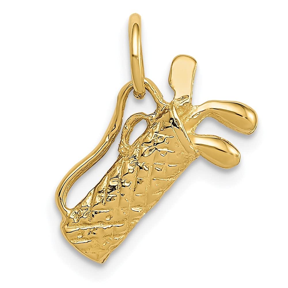 14K Yellow Gold Golf Bag Pendant Necklace for Women - Elegant Jewelry Gift for Golf Lovers - Perfect for Golf Tournaments, Birthdays & Special Occasions