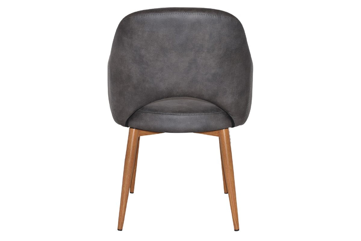 EZ Hospitality Cairo Indoor Armchair with Metal Base - Slim Light Oak 4-Leg Design for Living Room, Office, or Lounge Comfortable Seating