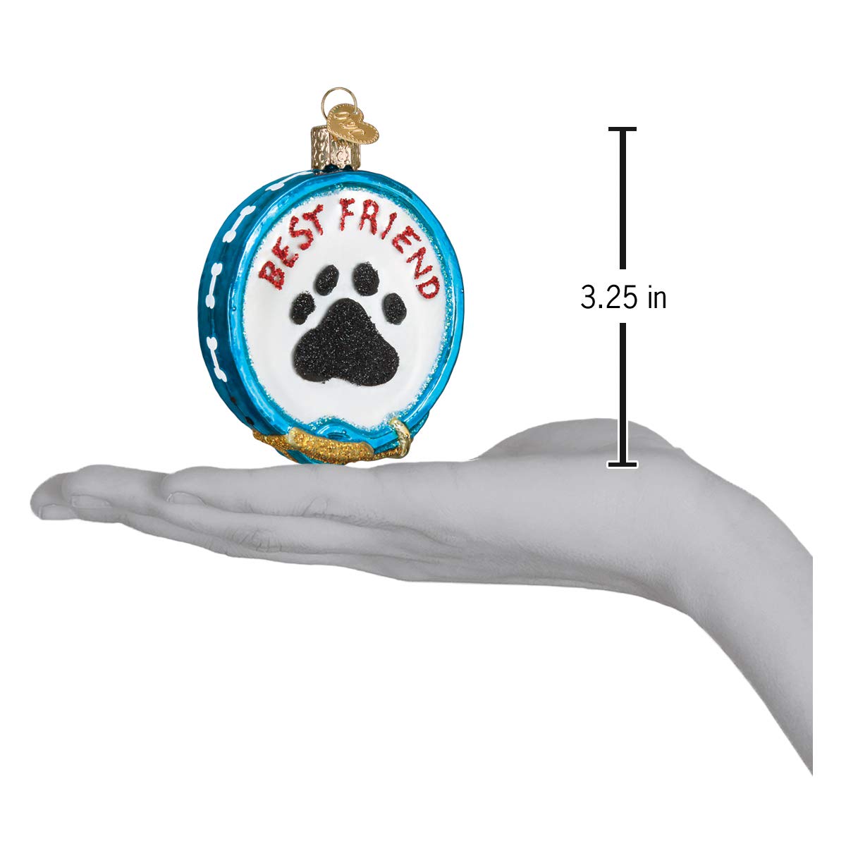 Old World Christmas Ornaments: Handcrafted Glass Blown Dog & Pet Christmas Tree Decorations with Collar Design - Perfect for Holiday Home Decor, Gift Giving & Pet Lovers