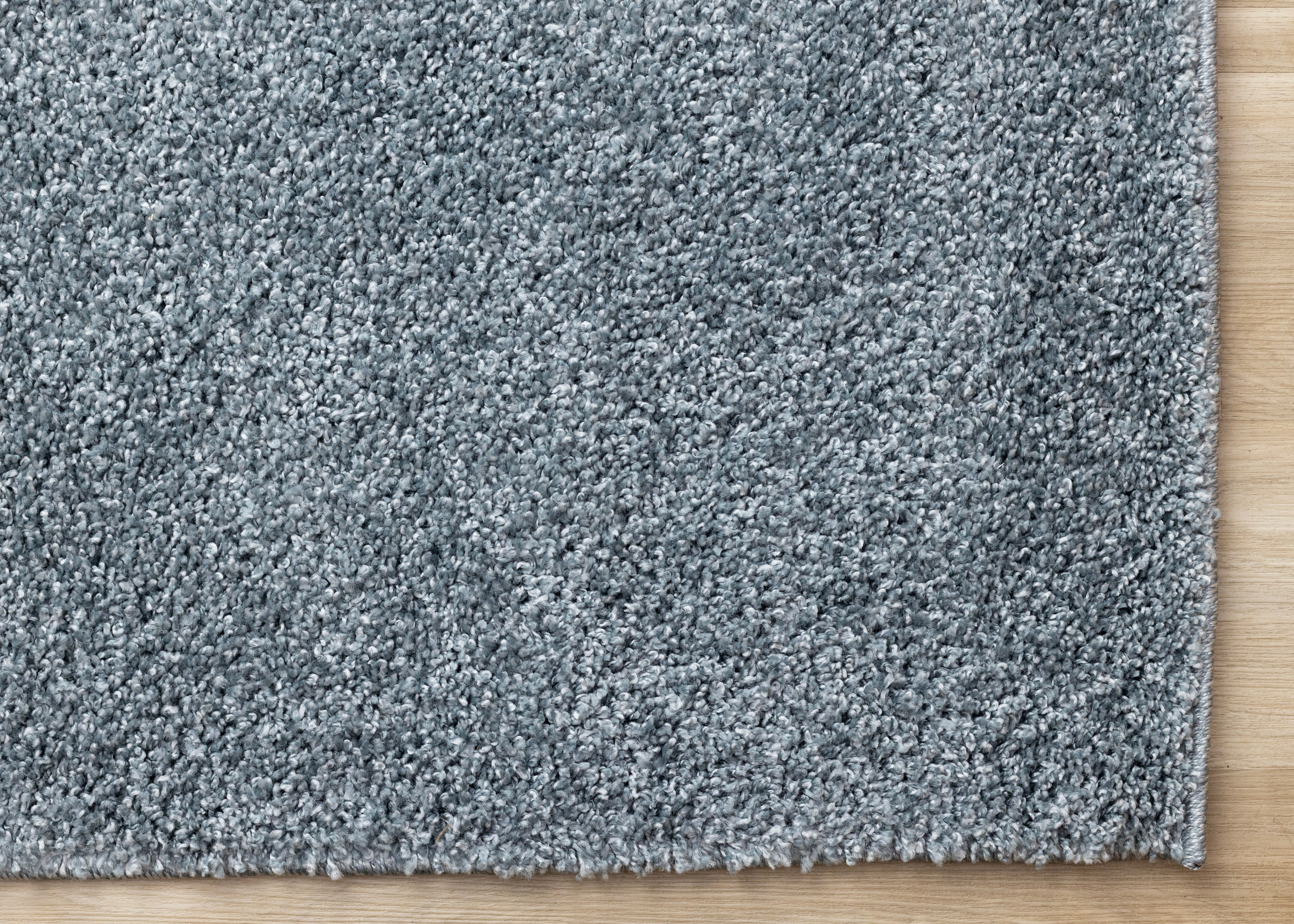 Brio 6'7 x 9'10 Shag Area Rug - Soft Plush Blue Carpet for Living Room, Bedroom & Nursery - Cozy Home Decor for Modern Spaces