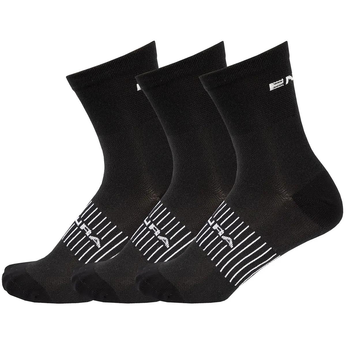 Endura Men's COOLMAX Race Socks (3-Pack) - Lightweight Moisture-Wicking Cycling Socks for Running, Hiking & Athletic Performance | Breathable Crew Socks for Sports & Outdoor Activities