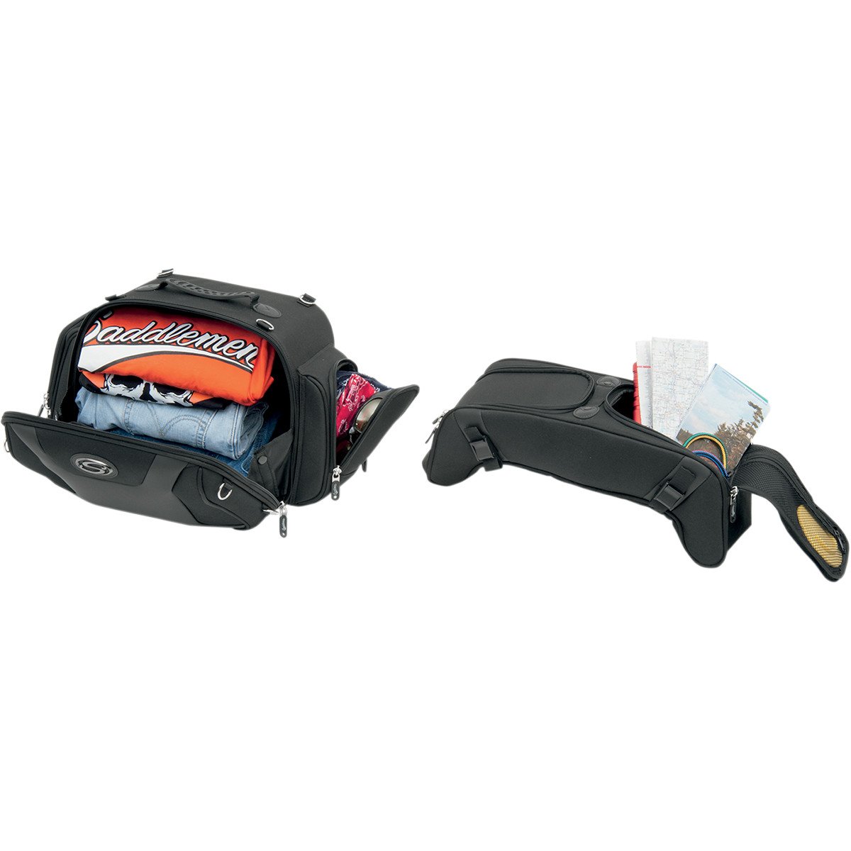Saddlemen 3515-0141 Sport Sissy Bar and Combo Bag - Motorcycle Luggage for Harley Davidson & Cruisers - Perfect for Long Rides & Road Trips