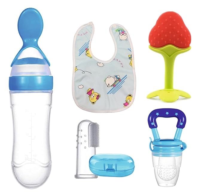 DOROTHY BPA-Free Silicone Baby Teether Set - Natural Organic Teething Toys for Newborns & Infants (5-Pack) - Perfect for Soothing Sore Gums at Home or On-the-Go