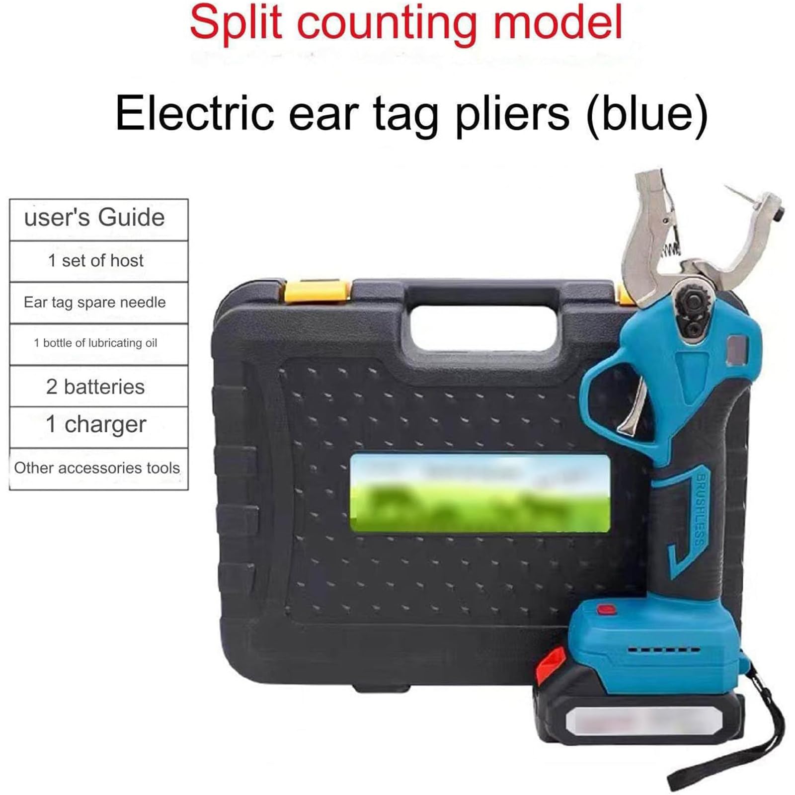 Upgraded Electric Sheep Ear Tag Pliers with Digital Counting Display - 3 Stainless Steel Ear Tag Pins & Tool Box - Durable Livestock Tagging Tool for Farm, Ranch, and Animal Identification