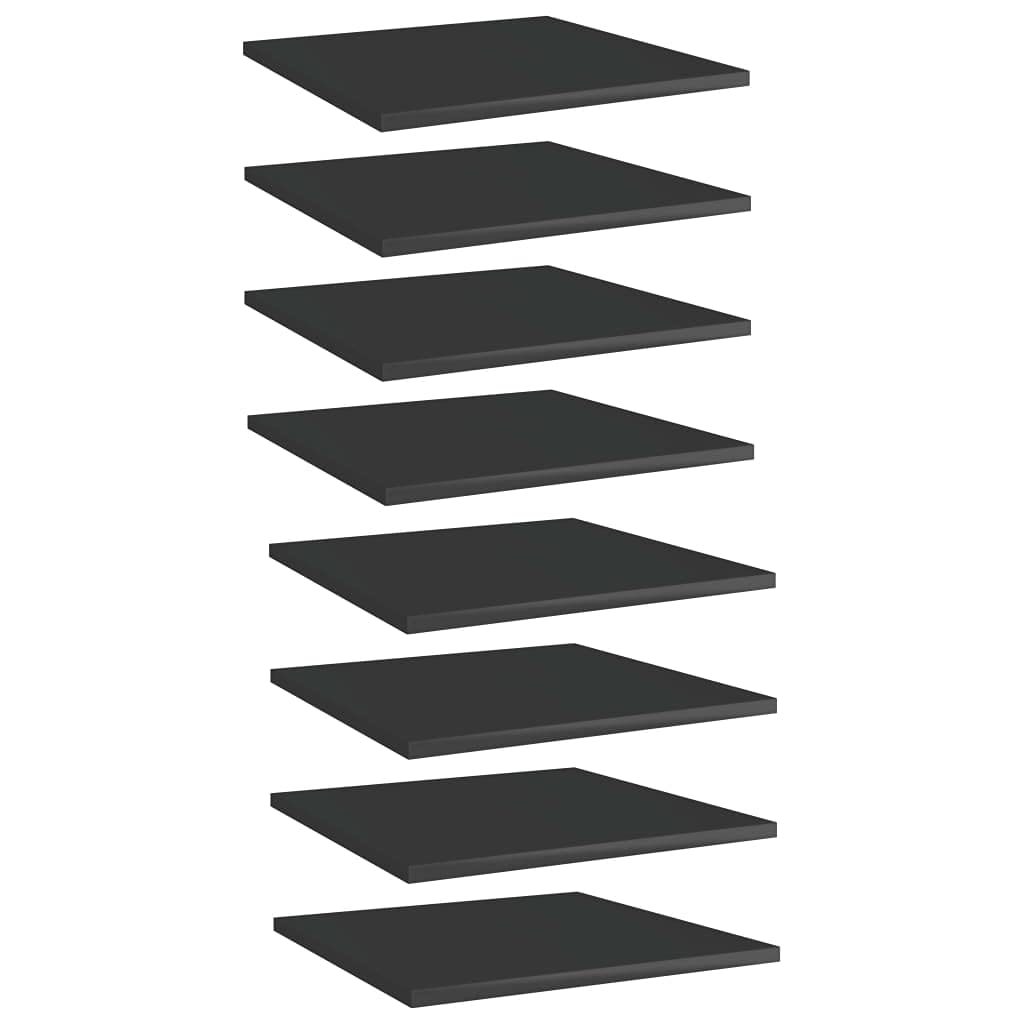 8-Piece High Gloss Black Bookshelf Replacement Panels - Floating Display Shelves for Book Storage & Organization - Perfect for Home Office, Living Room, and Bedroom Decor (Accessories Not Included)