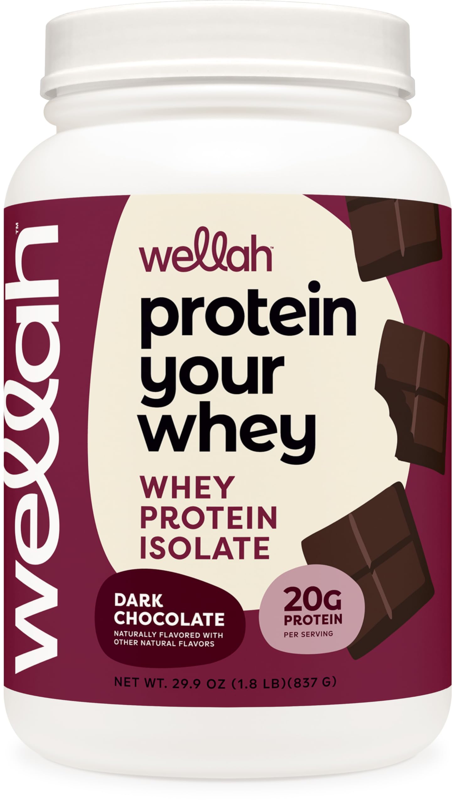 Whey Protein Isolate Powder (30 Servings, Dark Chocolate Flavor) - Premium Muscle Recovery & Post-Workout Supplement for Athletes & Fitness Enthusiasts - Ideal for Shakes, Smoothies & Baking