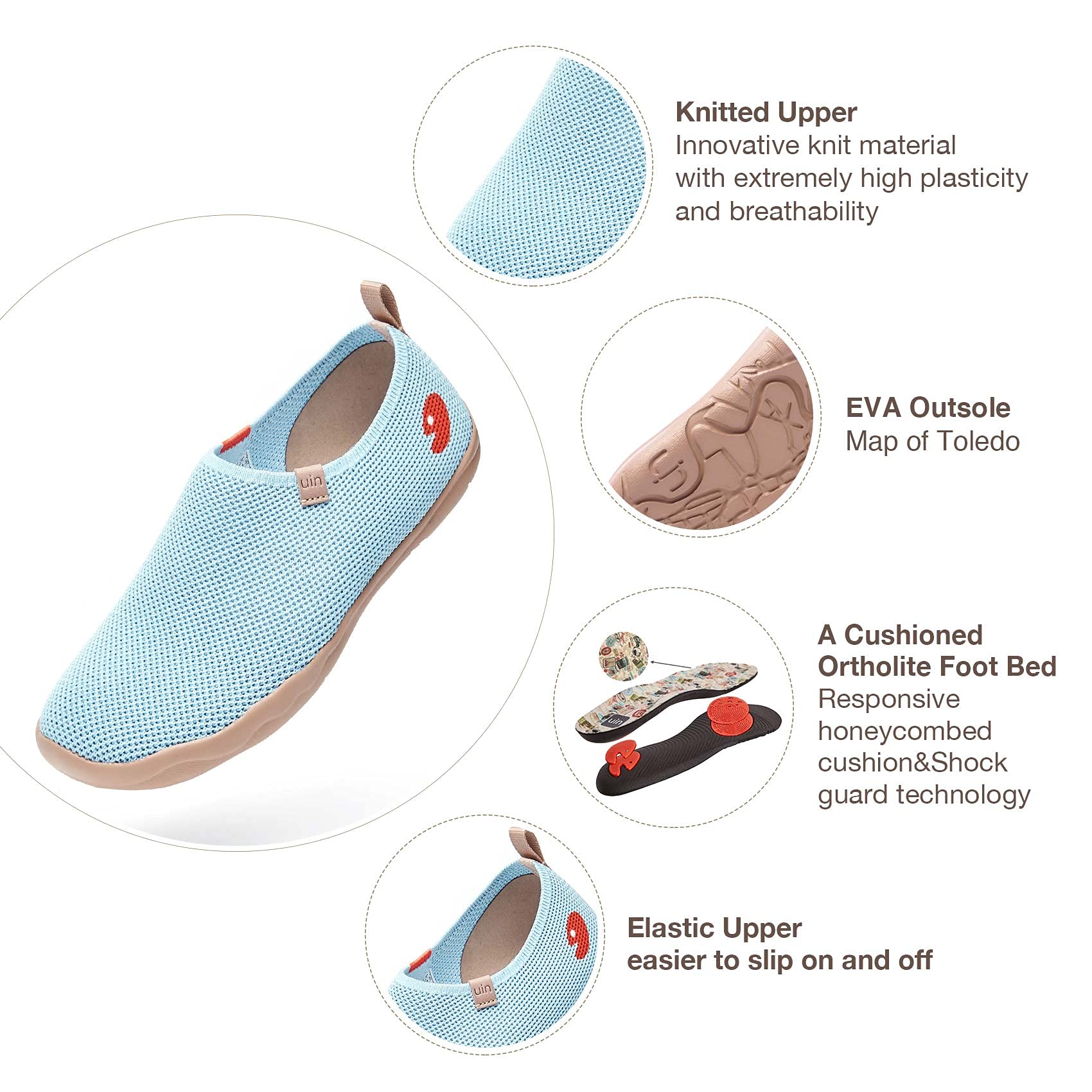 UIN Women's Slip-On Sneakers - Lightweight Walking Shoes for Women | Comfortable Casual Loafers | Breathable Travel Flats for Everyday Wear | Perfect for Work, Shopping & Vacation