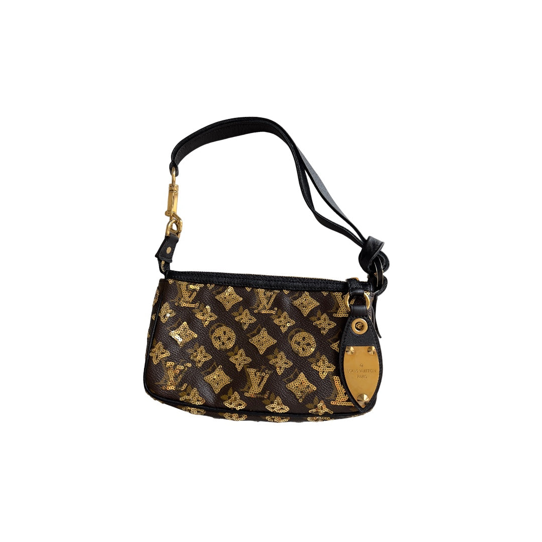 Authentic Pre-Owned Louis Vuitton Monogram Eclipse Pochette Accessories Bag - Large Size for Women, Perfect for Travel & Everyday Luxury Fashion