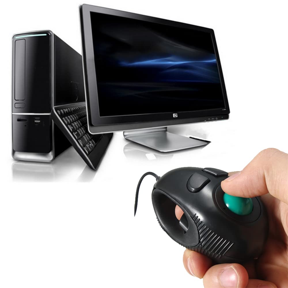 Ergonomic Trackball Mouse for PC - Thumb Control, 4D Mini for Win7/8/XP - Office & Gaming Use