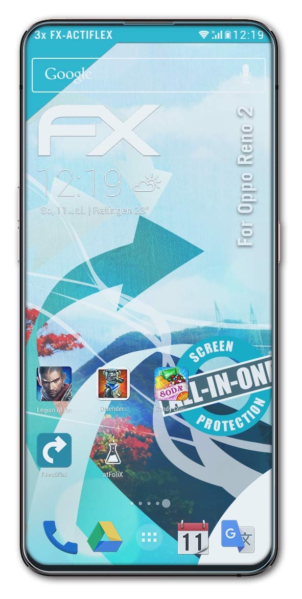 Oppo Reno 2 Screen Protector [3-Pack] - Ultra Clear Flexible HD Film with Anti-Scratch & Bubble-Free Technology | Perfect for Daily Use, Gaming & Outdoor Activities