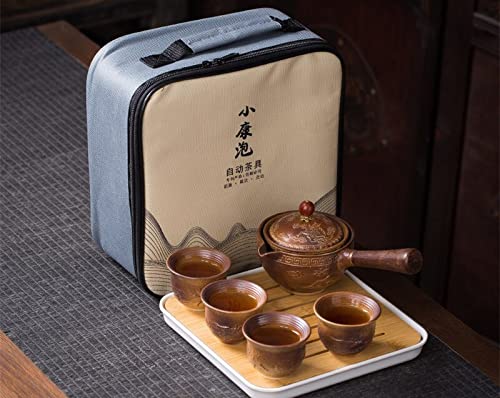 Premium Chinese Gongfu Porcelain Tea Set - Ceramic Teapot & Cups with Travel Bag, Portable Tea Making Tools for Home, Office & Outdoor Use | Elegant Chinese Teaware Gift Set