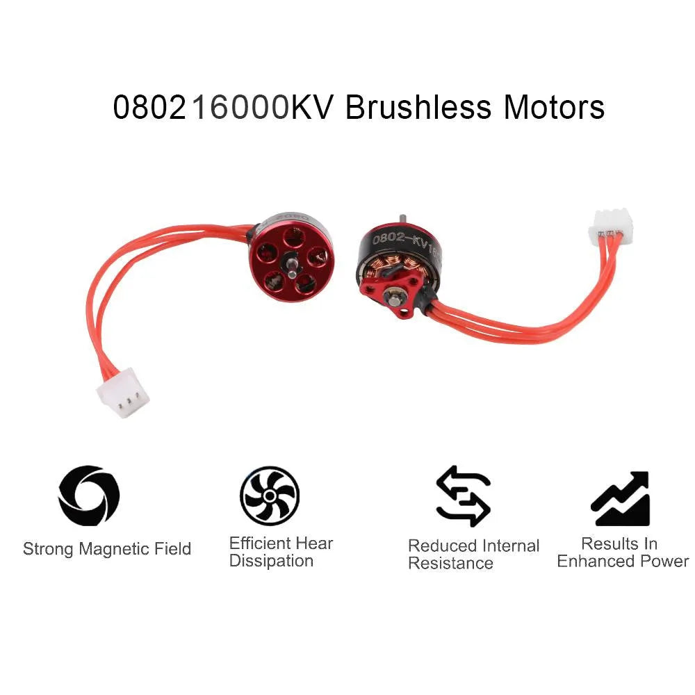 4pcs Happymodel SE0802 1-2S Brushless Motors - 16000KV/19000KV/22000KV/25000KV Options for Micro Drones - Perfect for FPV Racing, Tiny Whoop Builds and DIY Drone Projects