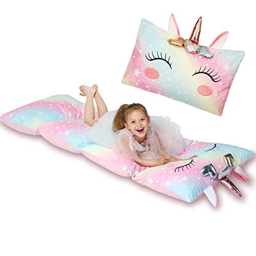 Unicorn Kids Floor Pillow - Soft Bed Seat Cover for Girls, Queen Size - Perfect for Playroom, Bedroom, and Cozy Reading Nook